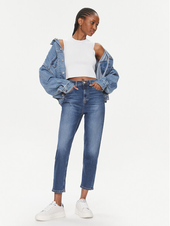 Tommy Jeans Tommy Jeans Jeans hlače Izzie Hgh Sl Ank Ah5150 DW0DW17194 Mornarsko modra Straight Leg