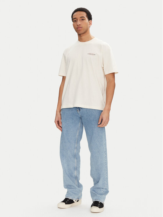 Guess Jeans Guess Jeans Póló M4BI75 K8FQ4 Ekru Overshirt Fit