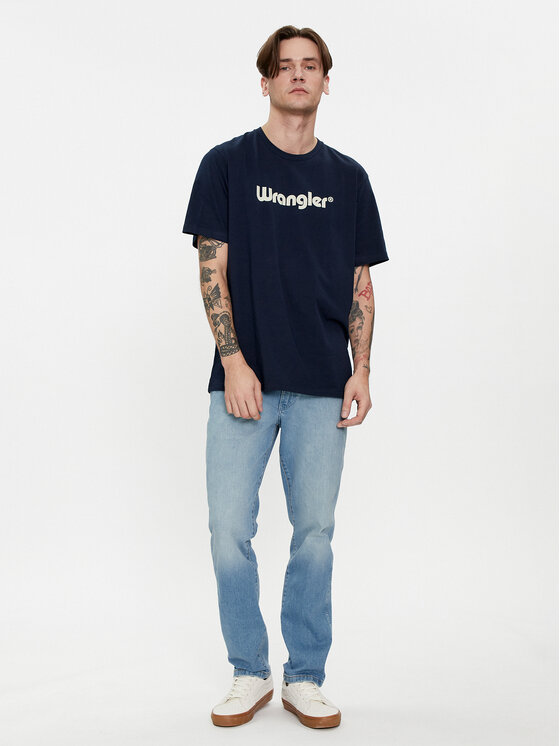 Wrangler Wrangler T-Shirt Logo 112350524 Granatowy Regular Fit