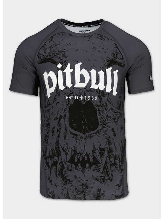 PITBULL PITBULL Koszulka techniczna SKULL LOGO Szary Regular Fit