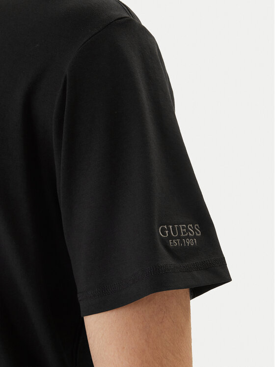 Guess Guess Tricou M6RI62 JR06K Negru Regular Fit