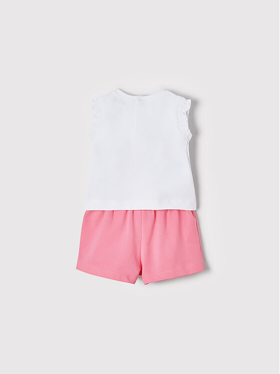 Mayoral Mayoral Set tricou și pantaloni scurți sport 1241 Alb Regular Fit