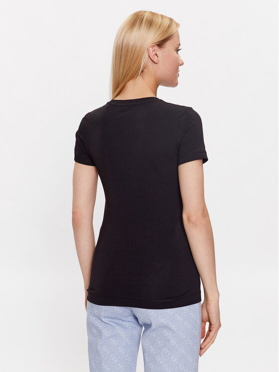 Guess Guess T-krekls W2YI44 J1314 Melns Slim Fit
