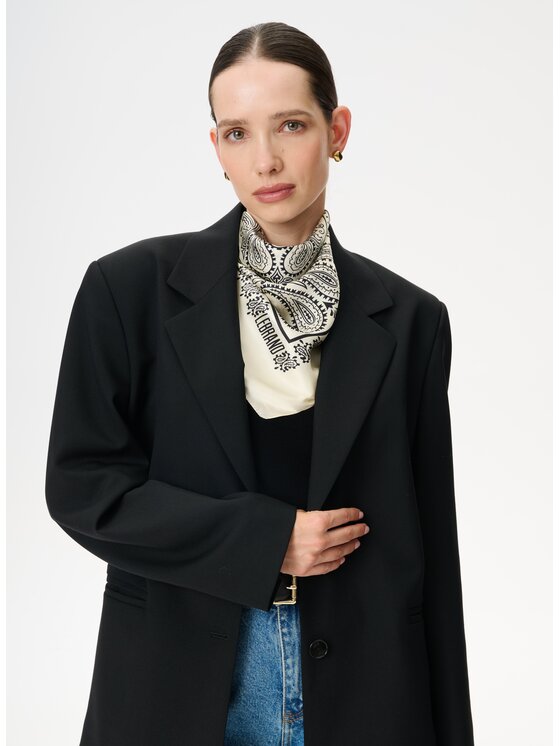 LEBRAND LEBRAND Chusta Bandana Jedwabna Beżowy