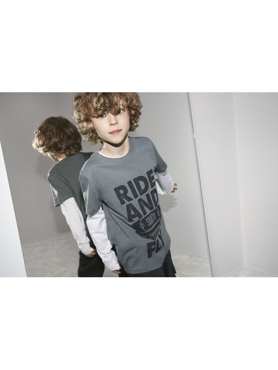 Coccodrillo Coccodrillo Tricou ZC2143217EVB Gri Regular Fit