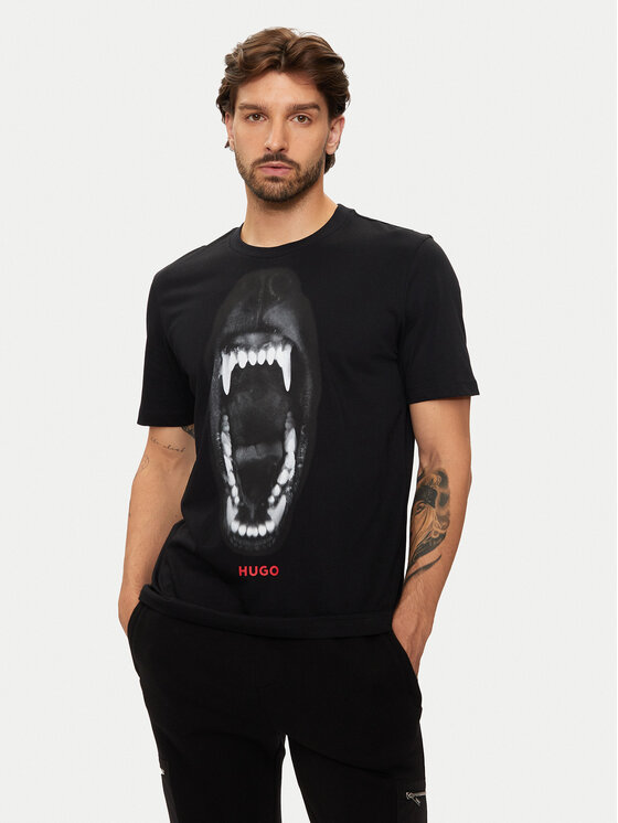 HUGO Hugo Футболка Dayaking 50523979 Чорний Regular Fit