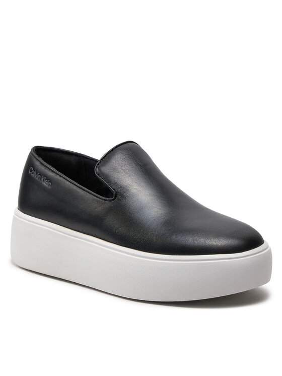 Calvin Klein Calvin Klein Kedai FLATFORM CUPSOLE SLIP ON LTH HW0HW01893 Juoda