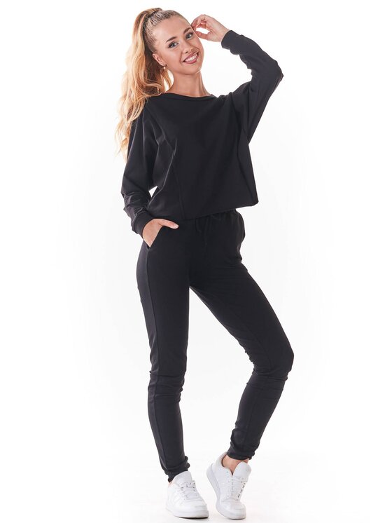 Infinite You Infinite You Bluzka M234 Czarny Basic Fit