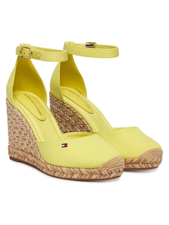 Tommy Hilfiger Tommy Hilfiger Espadrilky Flag High Wedge Espad Closed Toe FW0FW09225 Žltá