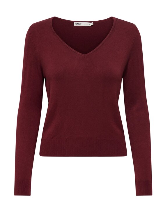 ONLY ONLY Maglione ONLVENICE LIFE VNECK PULLOVER Bordeaux Regular Fit