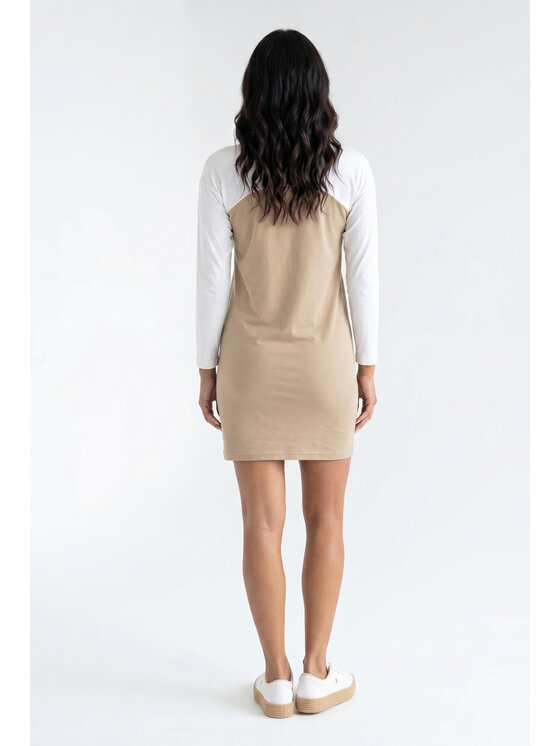 FIGL FIGL Každodenné šaty M1359 Béžová Straight Fit