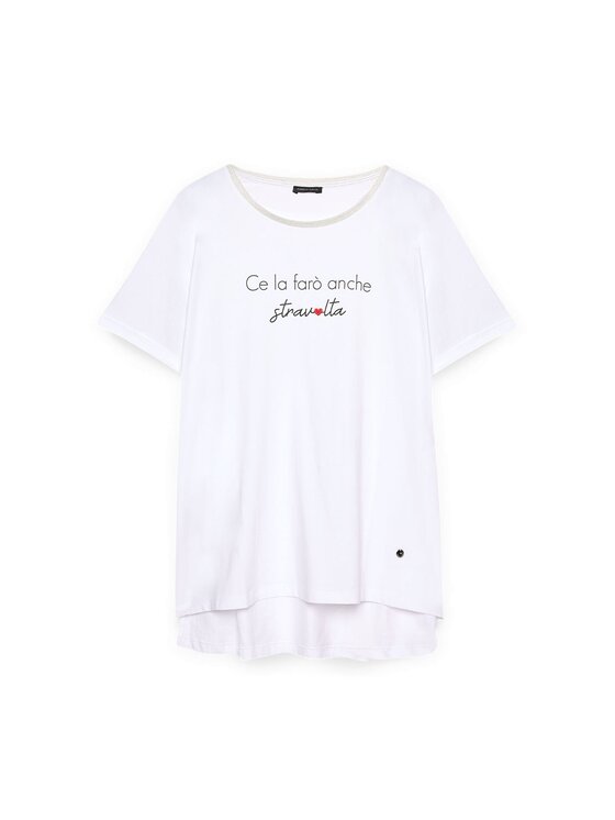Fiorella Rubino Fiorella Rubino T-shirt G213L008518N011 Bianco Regular Fit