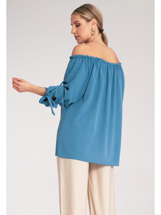 FIGL FIGL Blúzka M1133 Modrá Regular Fit