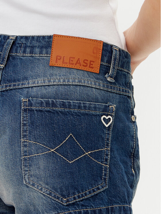 Please Please Дънкови шорти D0IEEH0W6G Син Regular Fit
