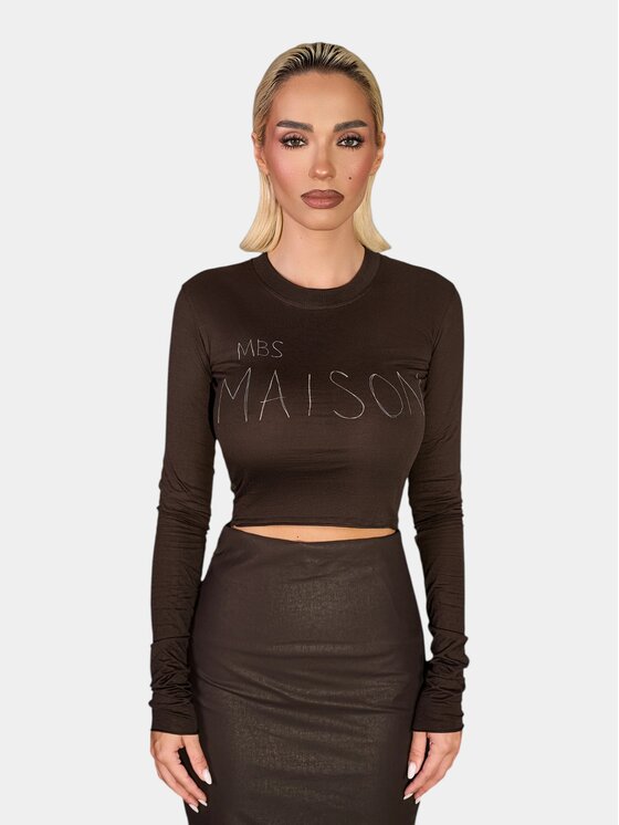 MADE BY SOCIETY MADE BY SOCIETY T-Shirt FORM CORE - T27517 Brązowy Basic Fit
