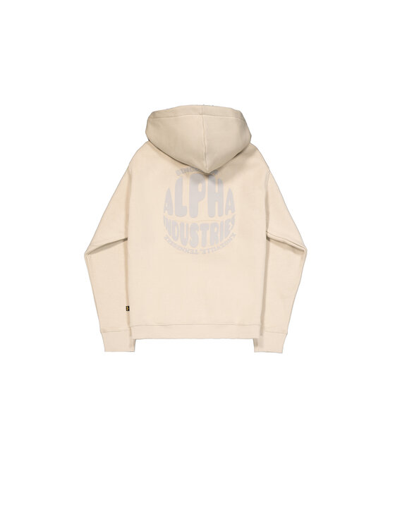 Alpha Industries Alpha Industries Bluza Backprint Logo Hoodie Beżowy Regular Fit