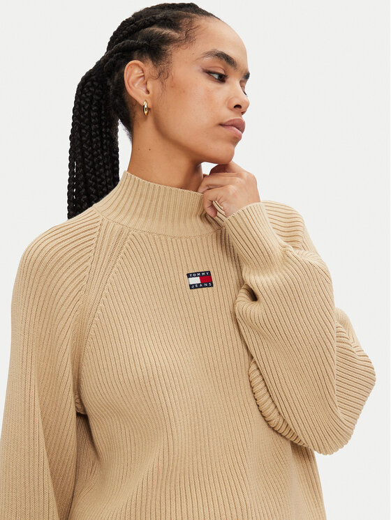 Tommy Jeans Tommy Jeans Dolčevita Badge DW0DW19912 Bež Relaxed Fit