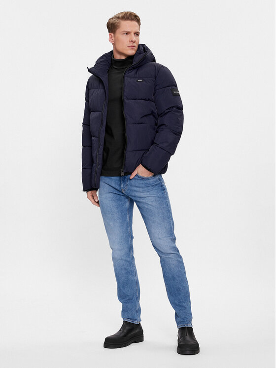 Calvin Klein Calvin Klein Kurtka zimowa Crinkle K10K110336 Granatowy Regular Fit