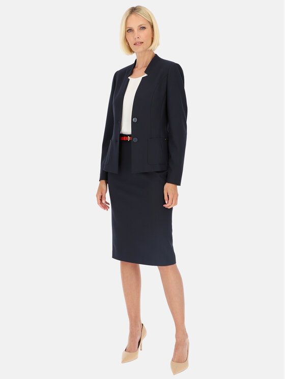 Potis & Verso Potis & Verso Marynarka Rena Granatowy Slim Fit