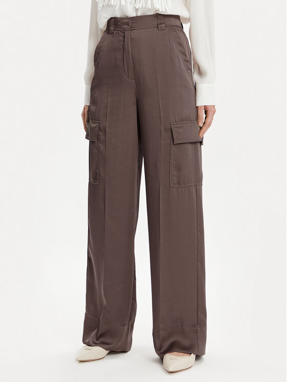 Marella Marella Pantaloni di tessuto Khat 2413131131 Marrone Relaxed Fit