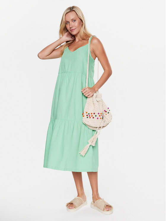 Roxy Roxy Лятна рокля ERJWD03699 Зелен Regular Fit