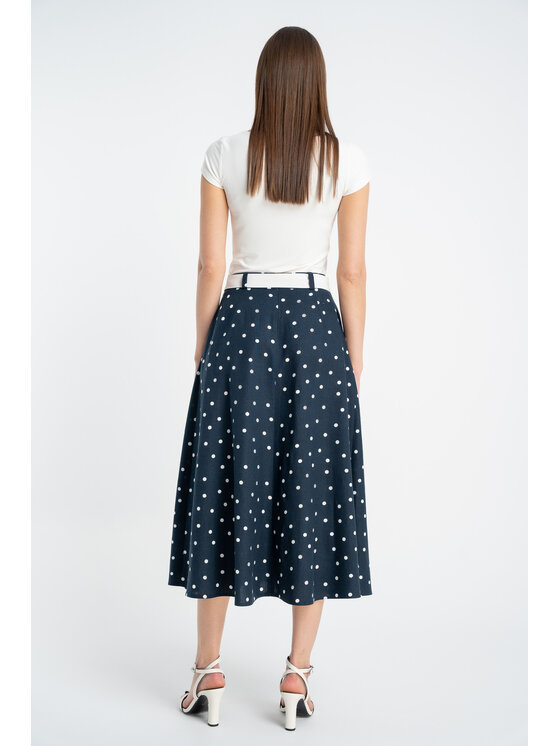 CLICK CLICK Midi sukně 50-726 Tmavomodrá Comfortable Fit