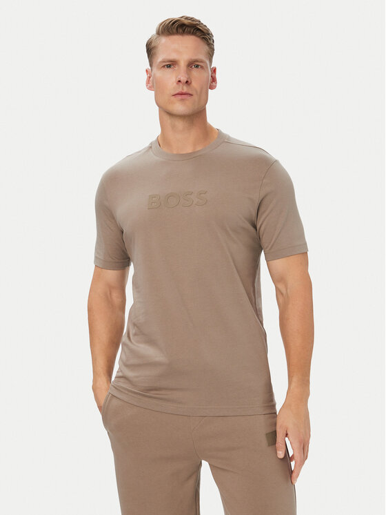 BOSS Тишърт Logo 50553652 Тъмнобежов Regular Fit