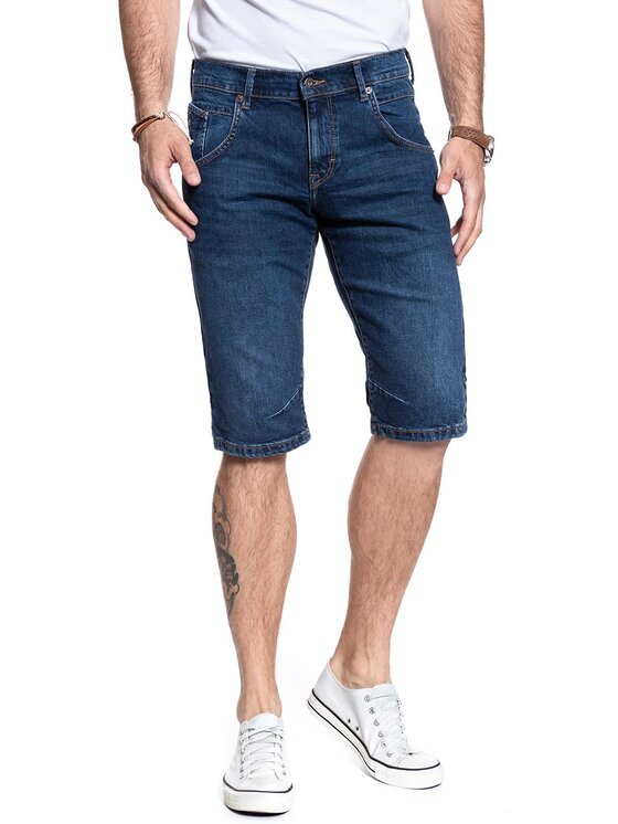 Mustang Mustang Szorty jeansowe HAMPTON BERMUDA Niebieski Regular Fit