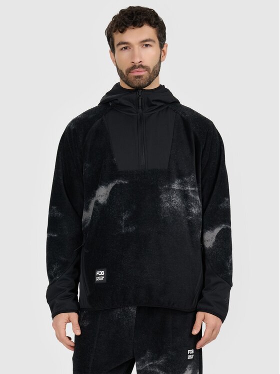 4F 4F Felpa di pile 4FRAW25TFLEM462-20A Nero Loose Fit