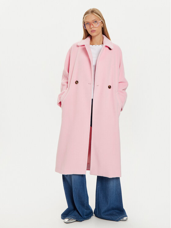 Marella Marella Vilnonis paltas Dede 2423016082 Rožinė Regular Fit