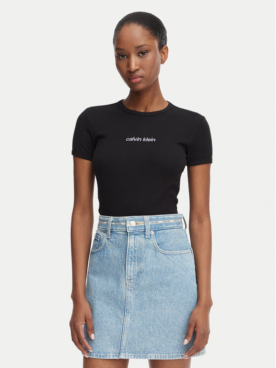 Calvin Klein Jeans Tricou LV047G816G Negru Slim Fit