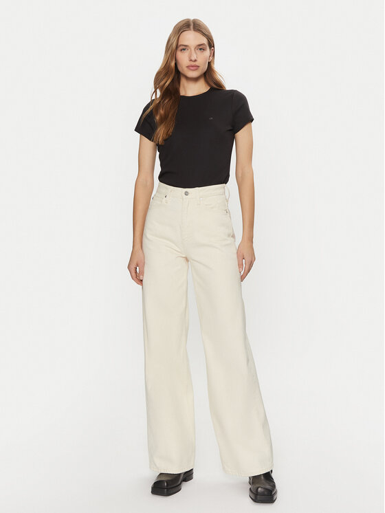Calvin Klein Calvin Klein Traperice K20K208018 Écru Wide Leg