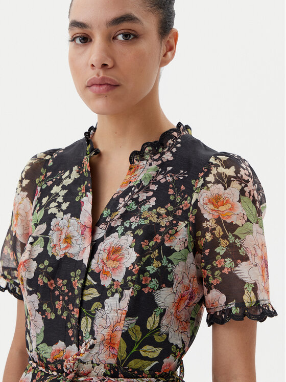 Hale Bob Hale Bob Літня сукня with silk 4YPR654M Чорний Regular Fit