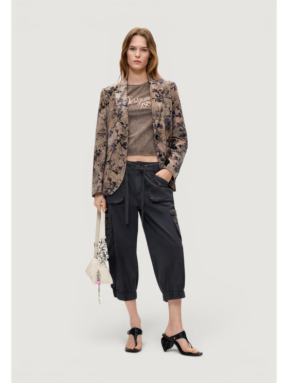 Desigual Desigual Σακάκι AME_CHERRIE Σκούρο μπεζ Blazer Fit