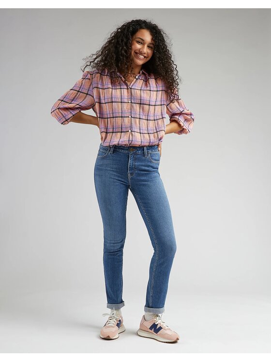 Lee Lee Jeansy ELLY Niebieski Straight Leg