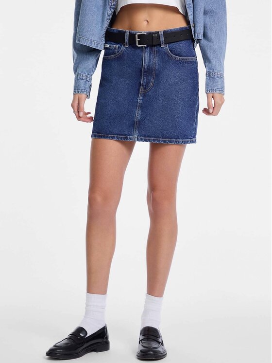 Guess Jeans Guess Jeans Spódnica jeansowa Gj classic mini skirt Niebieski Regular Fit