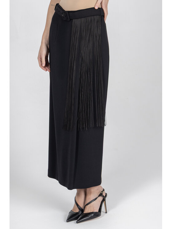 Deni Cler Milano Deni Cler Milano Spódnica midi W-DC-7002-F2-E3-90-1 Czarny Regular Fit