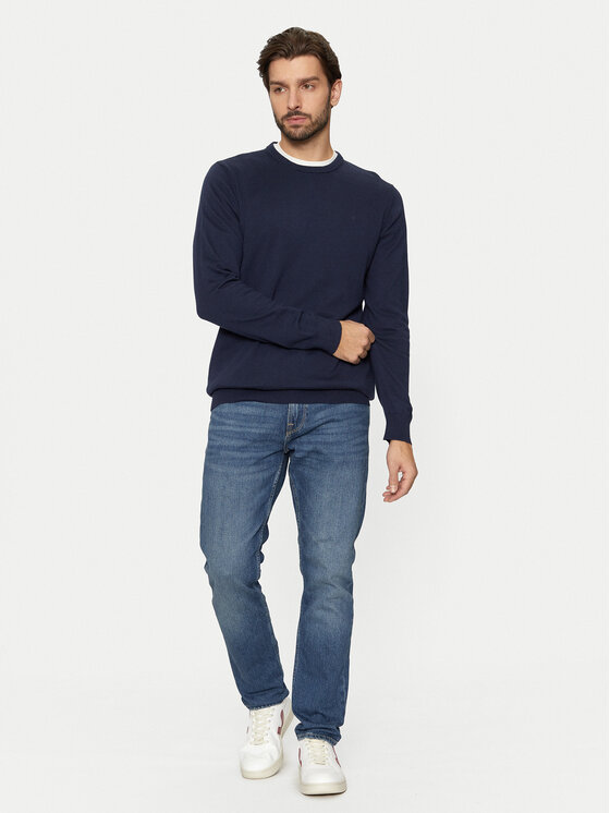 Wrangler Wrangler Sweter 112357427 Granatowy Regular Fit