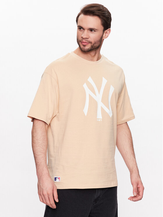 New Era T-krekls Unisex New York Yankees Mlb League Essential 60332281 Bēšs Oversize