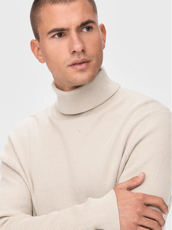 Only & Sons Only & Sons Dolčevita Phil 22023202 Bež Regular Fit