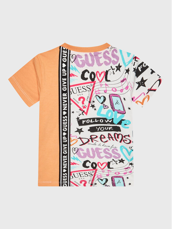 Guess Guess T-Shirt K3RI24 K6YW3 Pomarańczowy Regular Fit