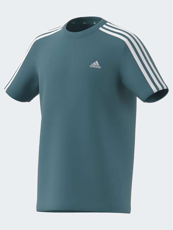 adidas Tshirt Essentials 3Stripes Cotton TShirt IJ6269 Turquoise