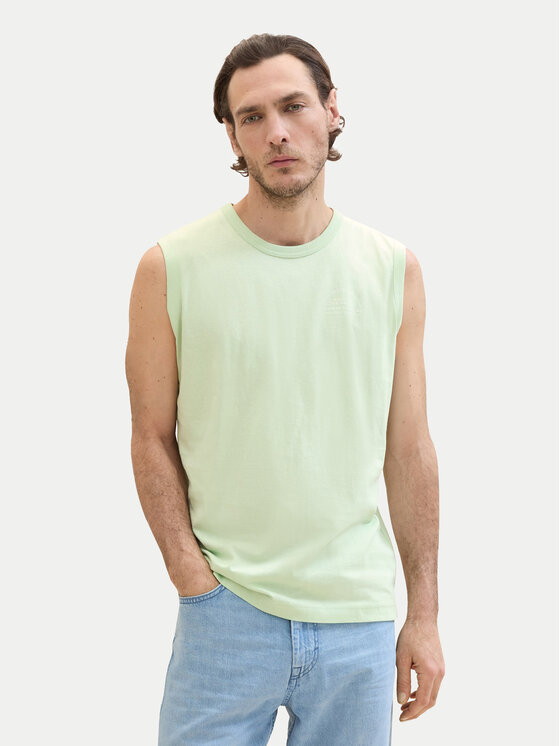 Tom Tailor Tom Tailor Tank top 1041815 Zielony Regular Fit