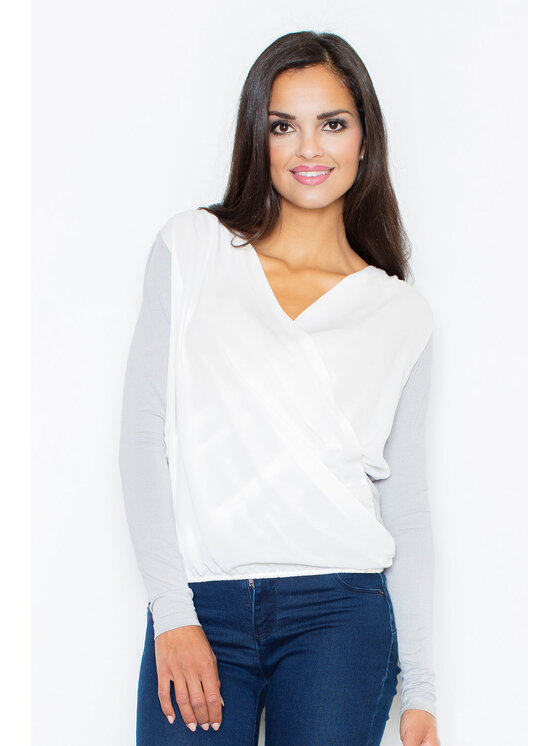 FIGL FIGL Blúzka M375 Sivá Regular Fit