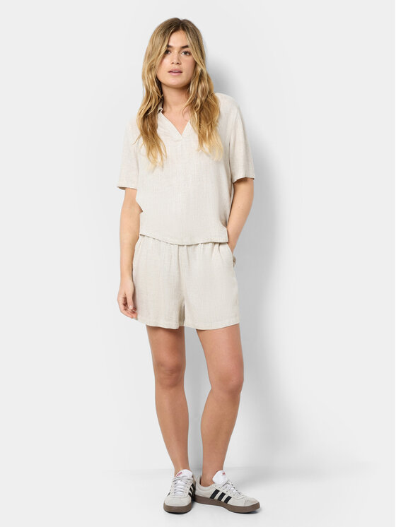 Noisy May Noisy May Pantalon scurți din material Leilani 27028732 Bej Regular Fit
