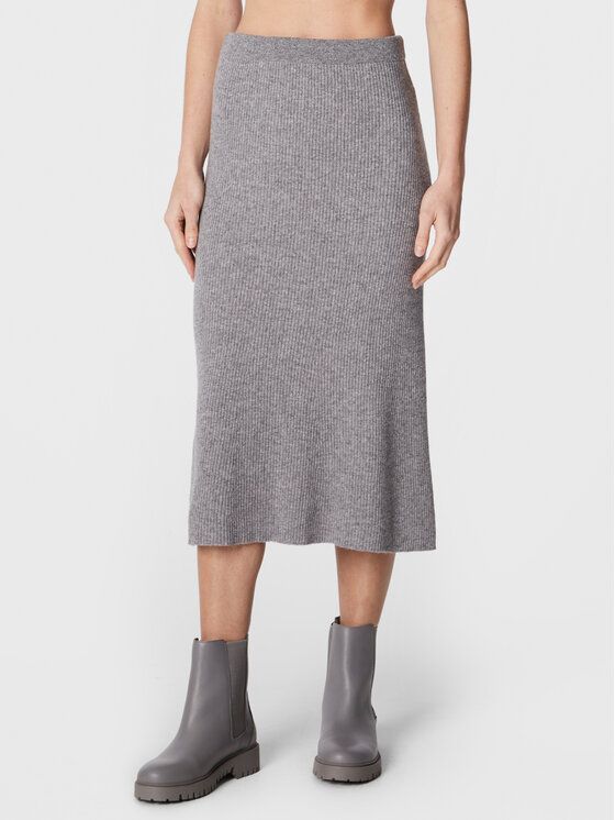 United Colors Of Benetton Jupe midi 1044D0008 Gris Regular Fit Modivo