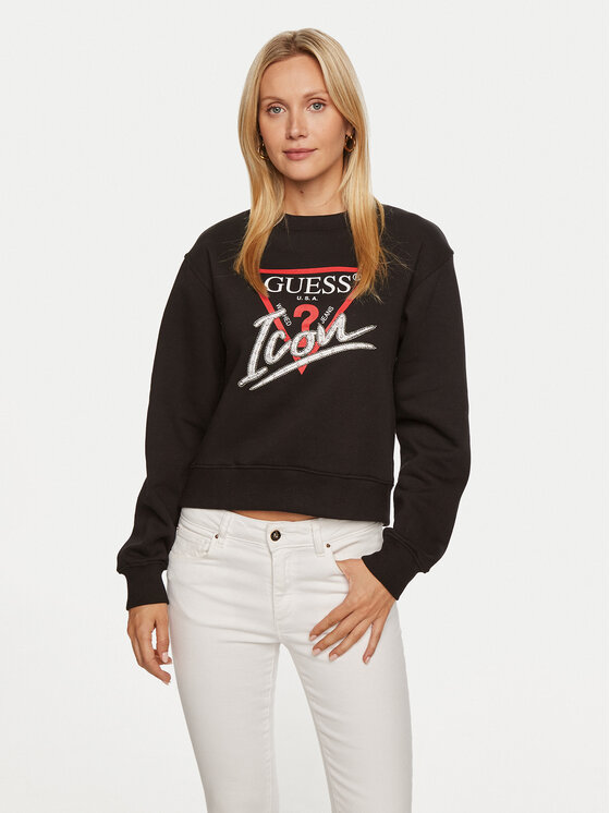 Guess Guess Mikina W4YQ25 KB681 Černá Regular Fit
