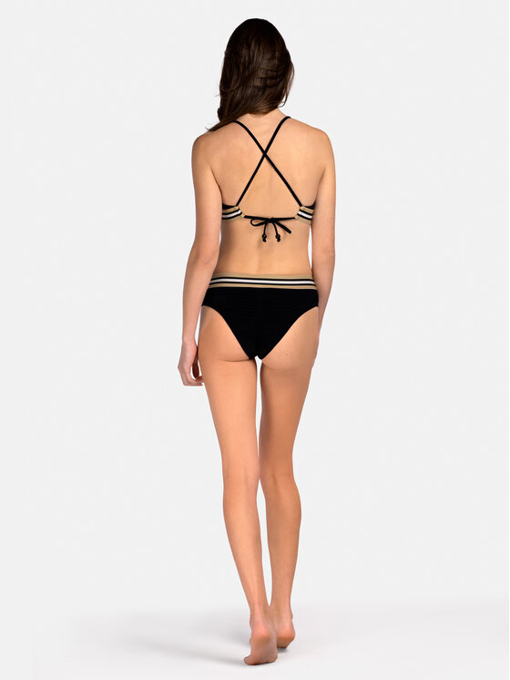 Miss Lou Miss Lou Bikini pezzo sopra G-AB1-CZ Nero