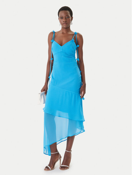 Guess Guess Koktejlové šaty W6GKAD W2526 Modrá Regular Fit