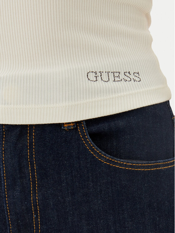 Guess Guess Tričko O5GP04 KCDA2 Écru Slim Fit